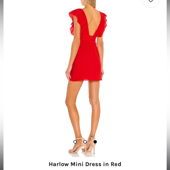 Revolve Bright Red Open Front Dress - Picture 3 of 4